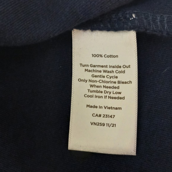 Talbots Knit Dress Sheath Gold Button Detail 3/4‎ Sleeve Navy Blue M - Picture 7 of 7